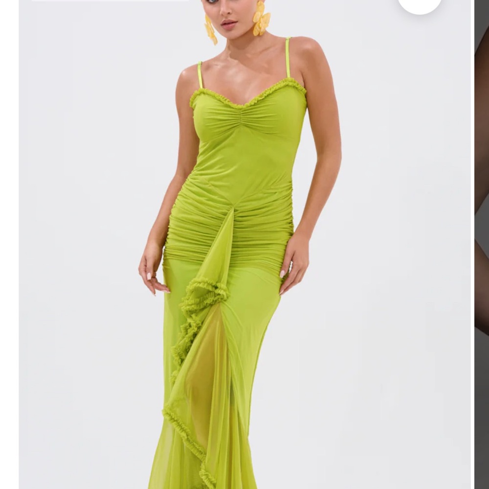 AKIRA Vibrant Lime Maxi Dress